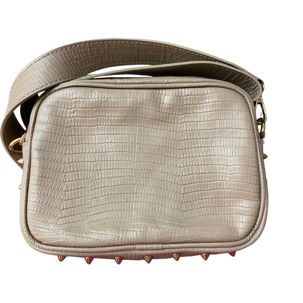 Tulipano Women’s Crossbody zip Italian Leather Bag Cappccino NWT